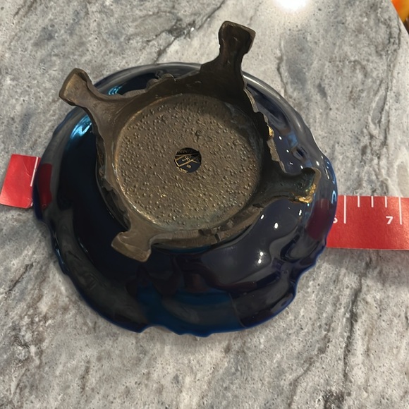 Vintage Echt Kobalt candy, nut,footed dish with trinket dish for jewelry AS SET - Picture 10 of 10